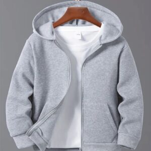 Light Gray Zip-Up Hoodie